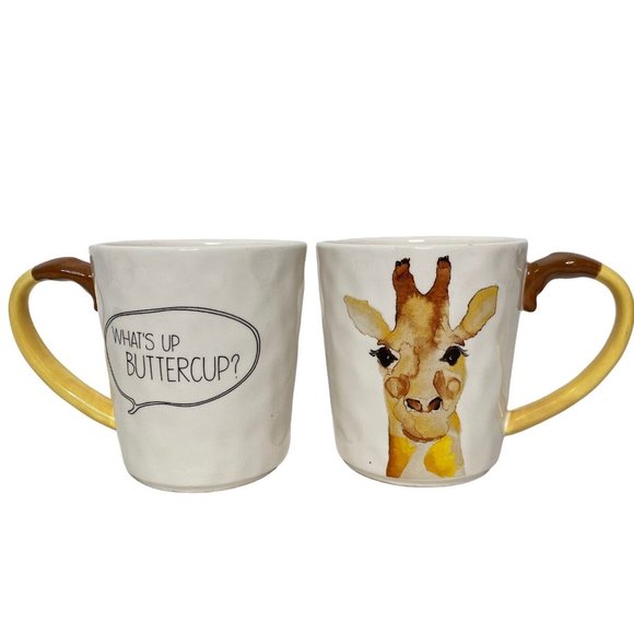 Pier 1 Dining Pier Giraffe Coffee Cup Mug Ceramic Watercolor Whats